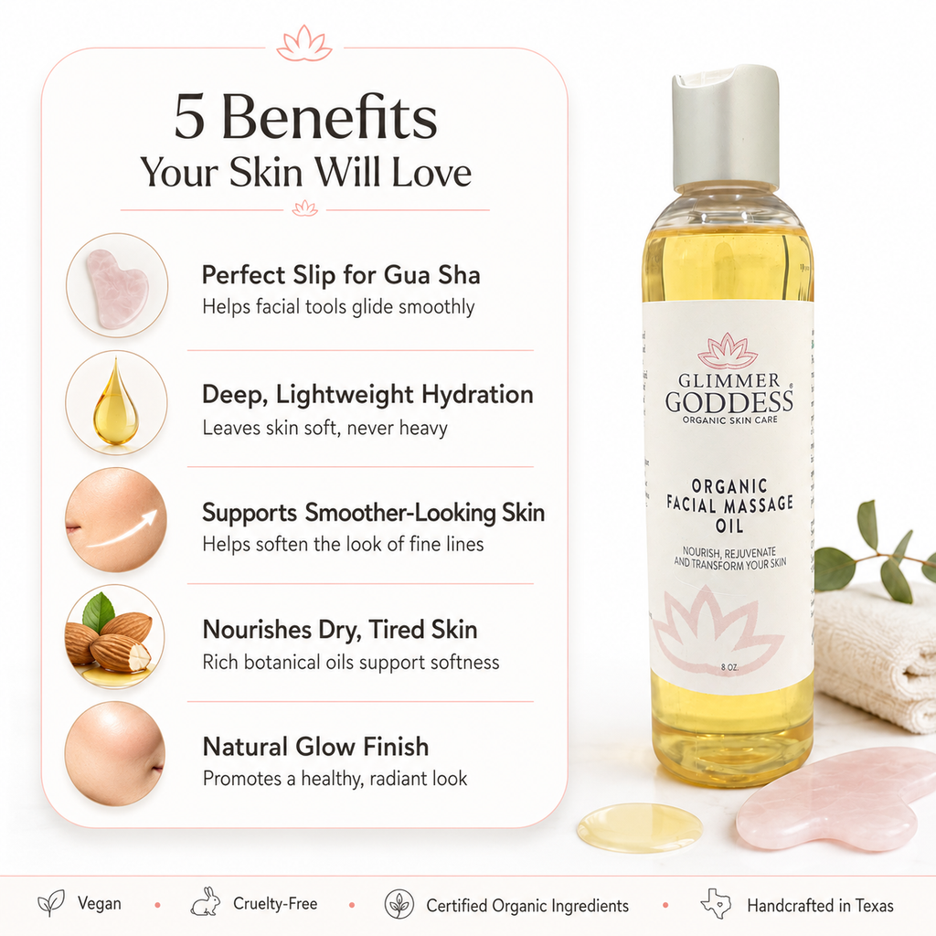 Organic facial massage oil in an elegant glass dropper bottle for anti-aging skincare routines — view 5