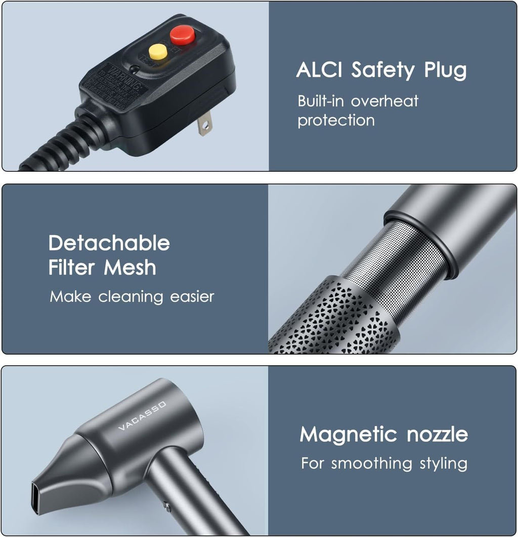 Professional fast-drying ionic hair dryer with magnetic nozzle and sleek modern finish — view 4
