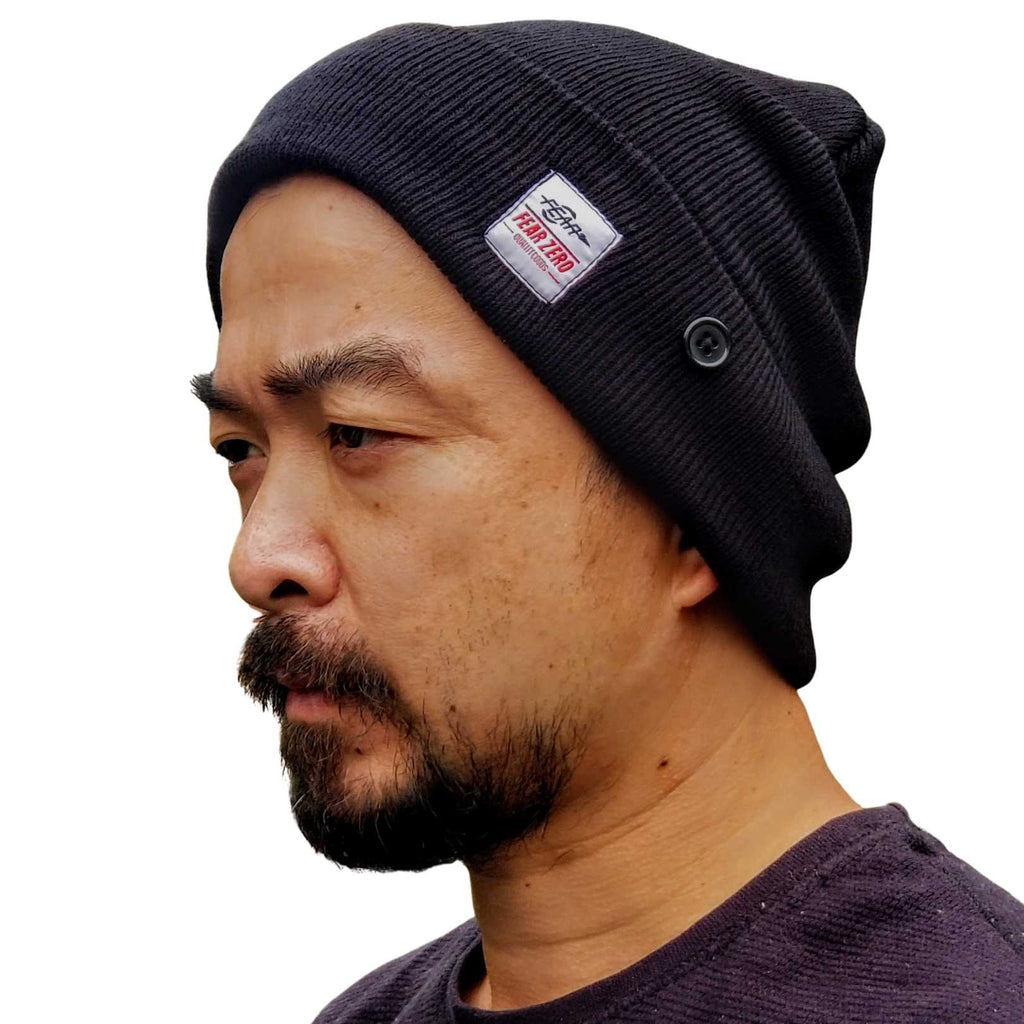 Button Rib Fold Skateboard Beanie Hat, Super Light Weight Outdoor Beanie-1