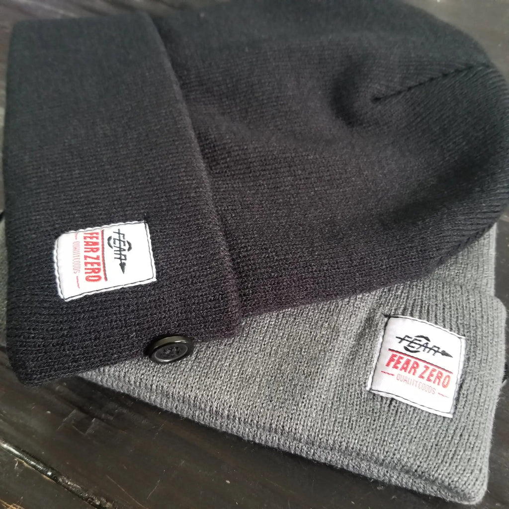 Button Rib Fold Skateboard Beanie Hat, Super Light Weight Outdoor Beanie-3