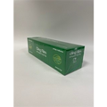 Clear 18-inch commercial PVC food wrap roll housed inside a green dispenser box with built-in cutter