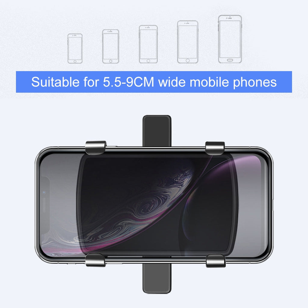 Car phone mount holder attached to a rear view mirror with a smartphone securely inserted — view 5