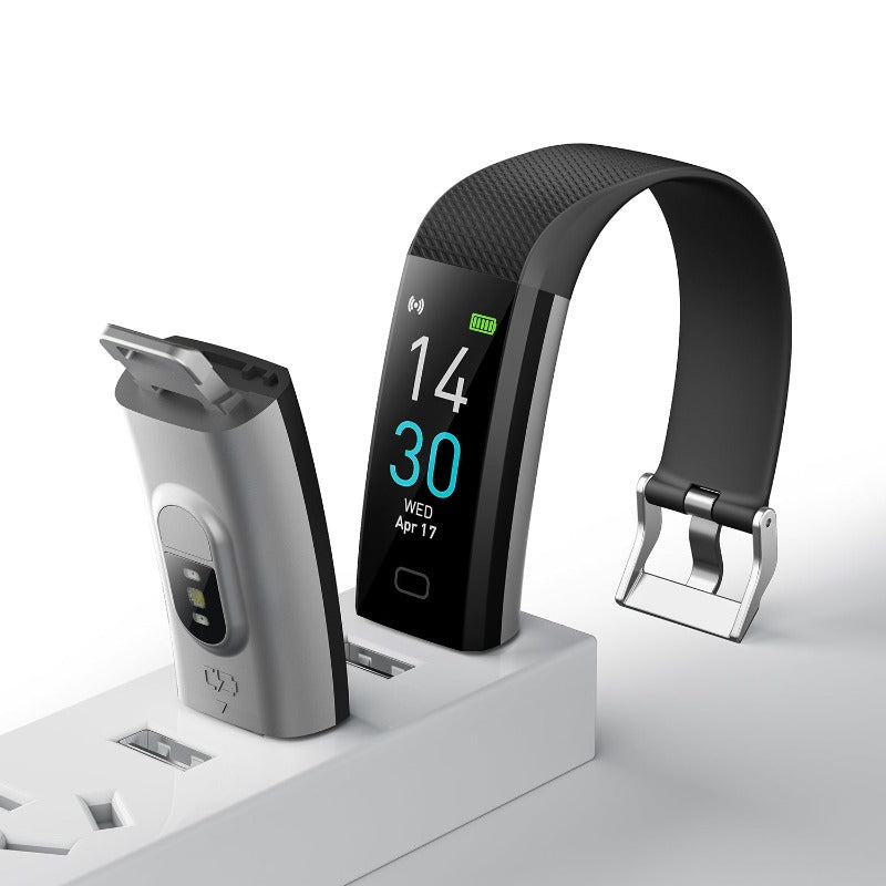 Wautton fitness tracker smart watch with colorful strap displaying health and heart rate monitoring metrics — view 5