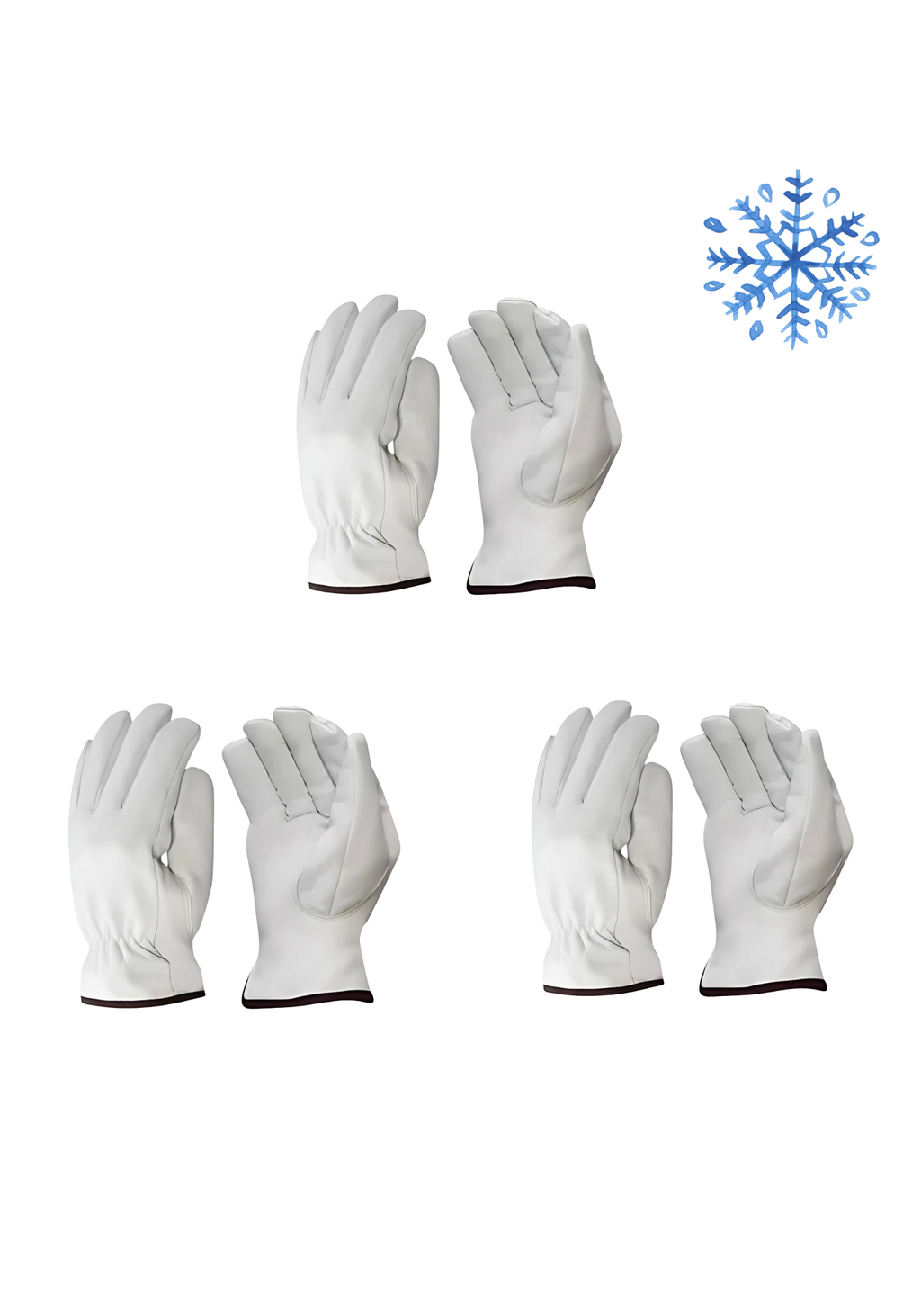 3-Pack White Drivers Winter Lined-0