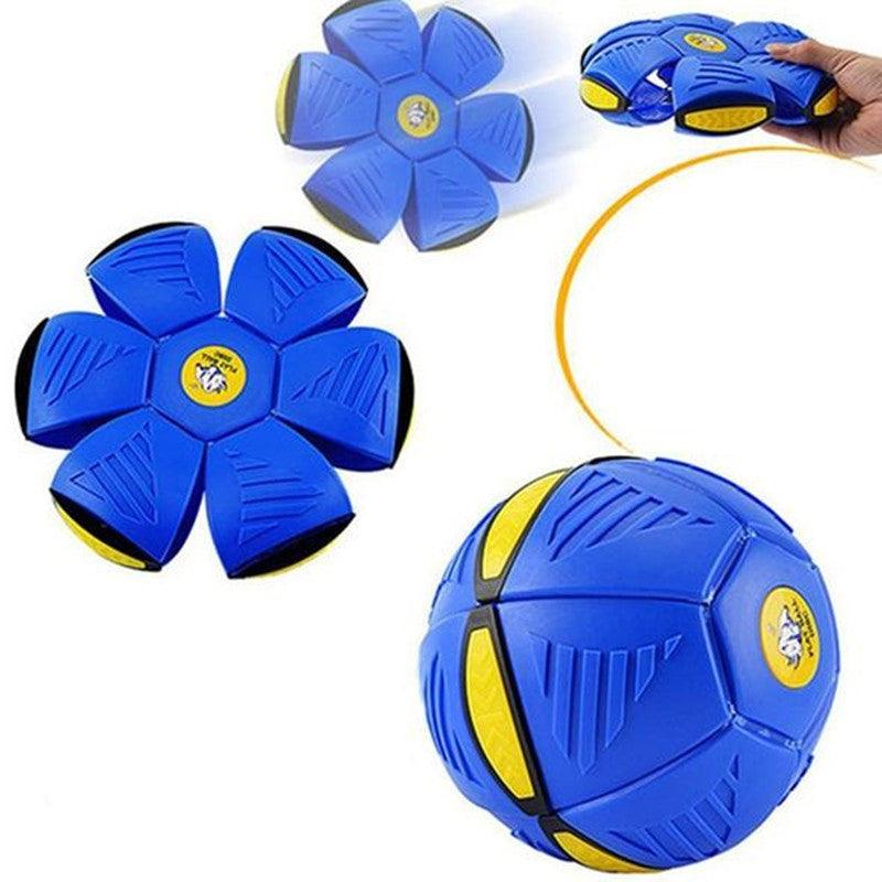 Flat beach garden toy transforming plastic disc ball with neon finish and LED lights — view 2
