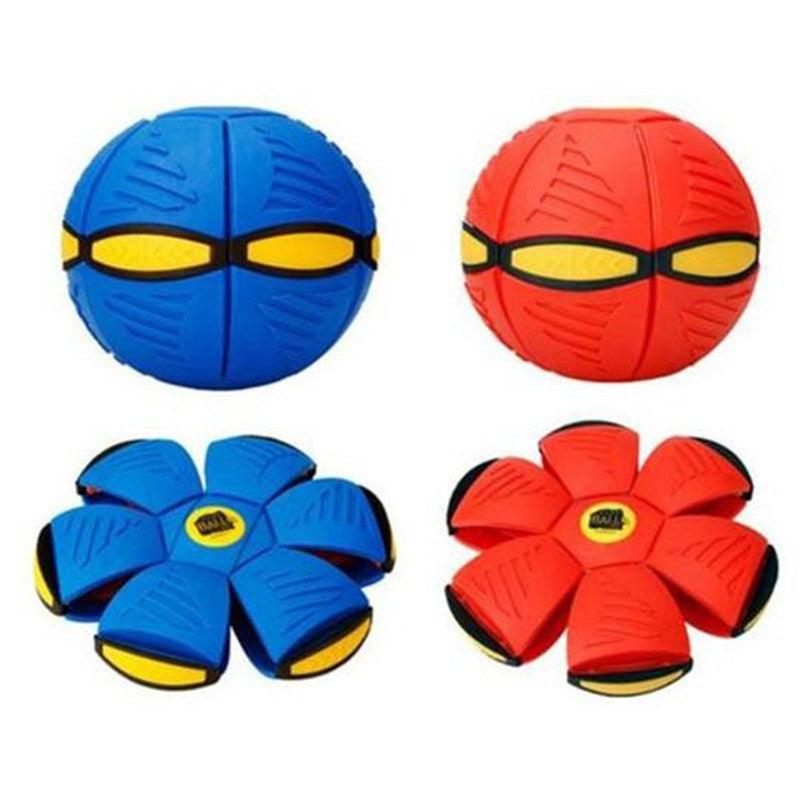 Flat beach garden toy transforming plastic disc ball with neon finish and LED lights — view 4