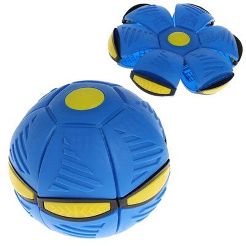 Flat beach garden toy transforming plastic disc ball with neon finish and LED lights — view 5