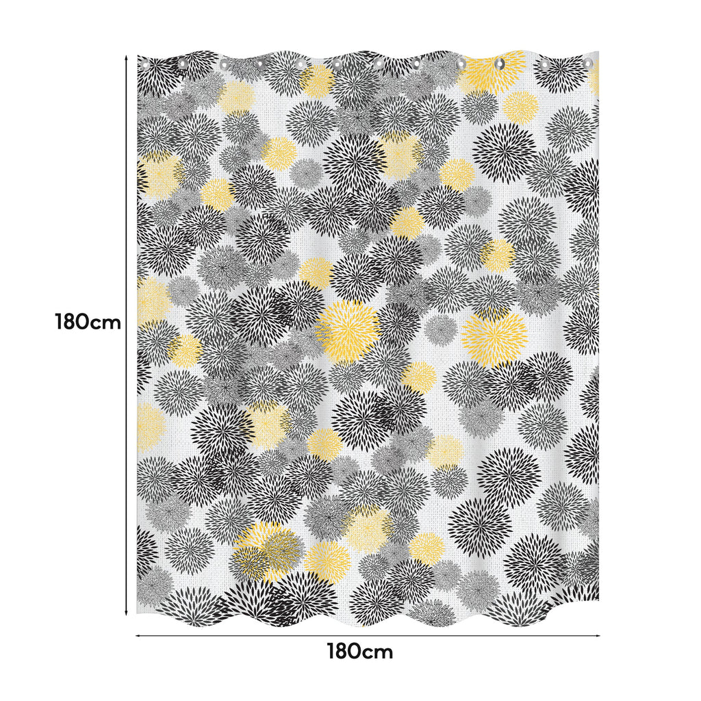 Floral print EVA shower curtain in natural colors, waterproof design with hanging hooks included — view 5