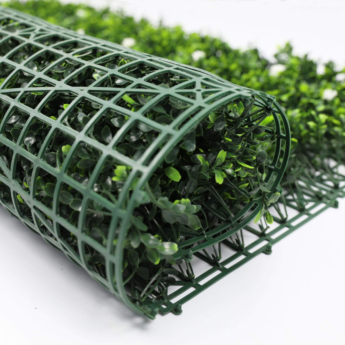 White Flowering Boxwood Artificial Vertical Garden Green Wall Panel 40×40in 11 SQ FT – UV Resistant – Commercial Grade-4