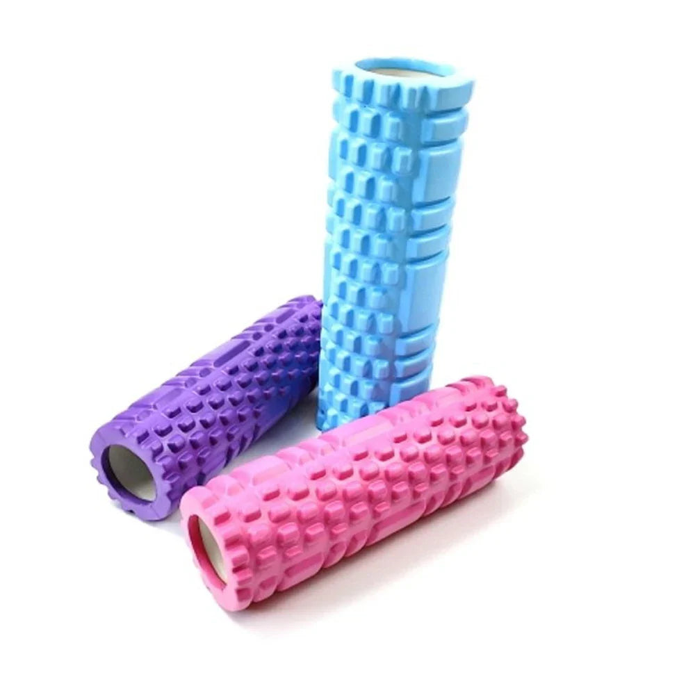 Black and blue EVA foam massage roller for deep tissue muscle recovery and physical therapy — view 4