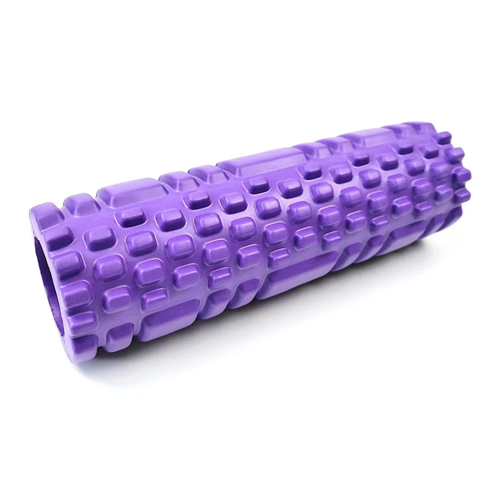 Black and blue EVA foam massage roller for deep tissue muscle recovery and physical therapy — view 5