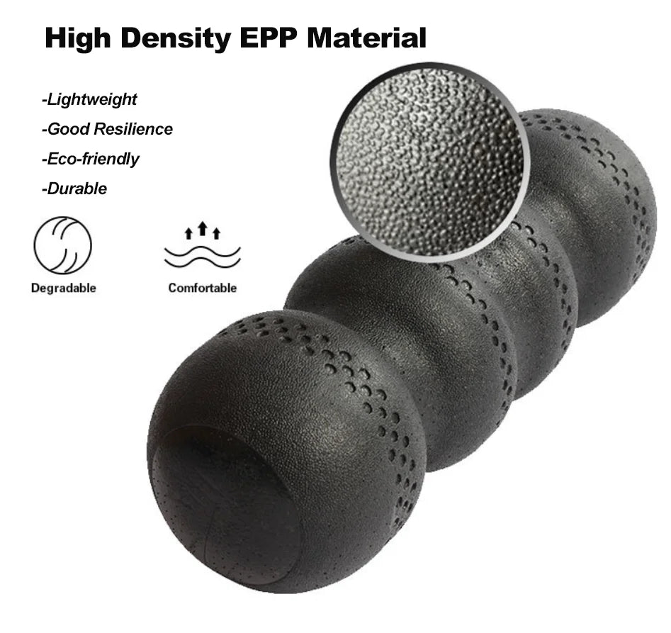 NNEOBA peanut shaped high density EPP foam massage roller for back and neck muscle recovery — view 2