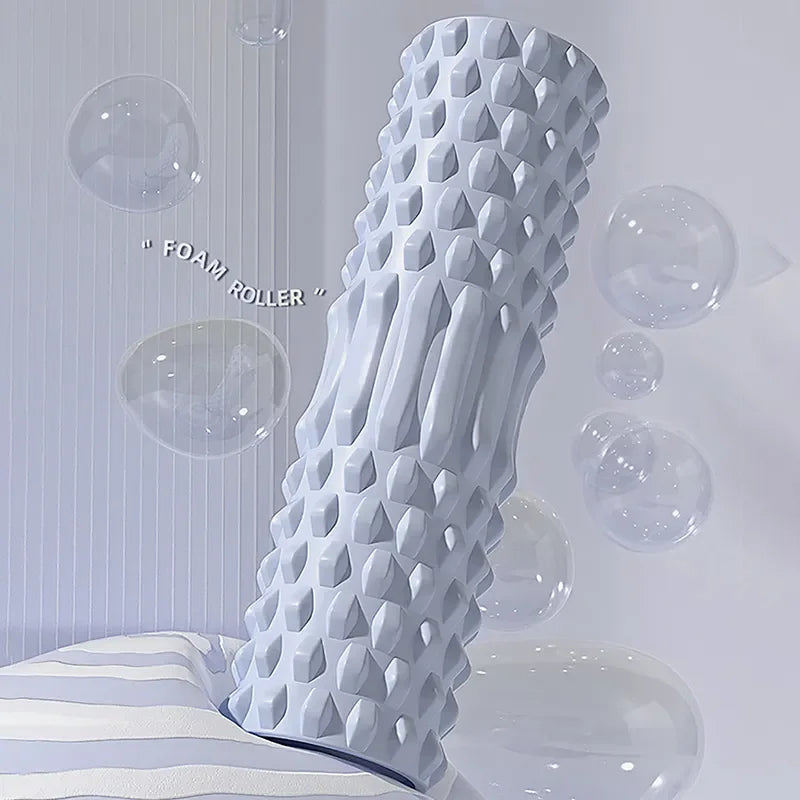 Blue high density foam roller for deep tissue muscle massage and post workout recovery — view 4