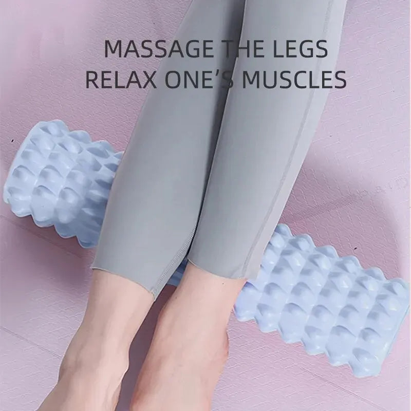 Blue high density foam roller for deep tissue muscle massage and post workout recovery — view 5