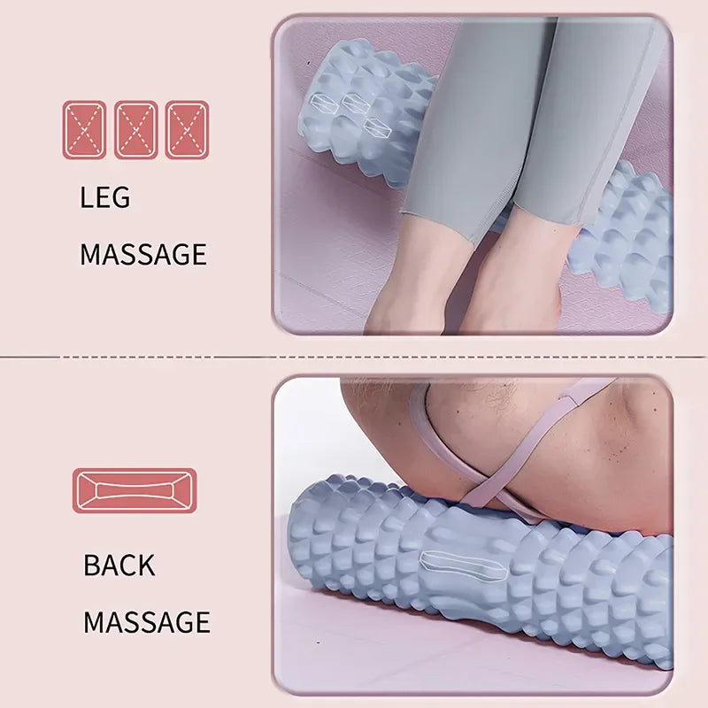 Blue high density foam roller for deep tissue muscle massage and post workout recovery — view 3