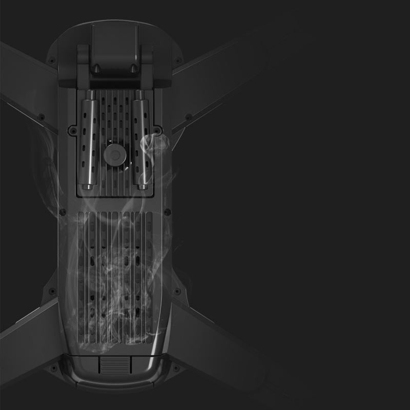 Foldable 4K dual-lens aerial drone in black ABS material with remote control transmitter and accessories — view 3