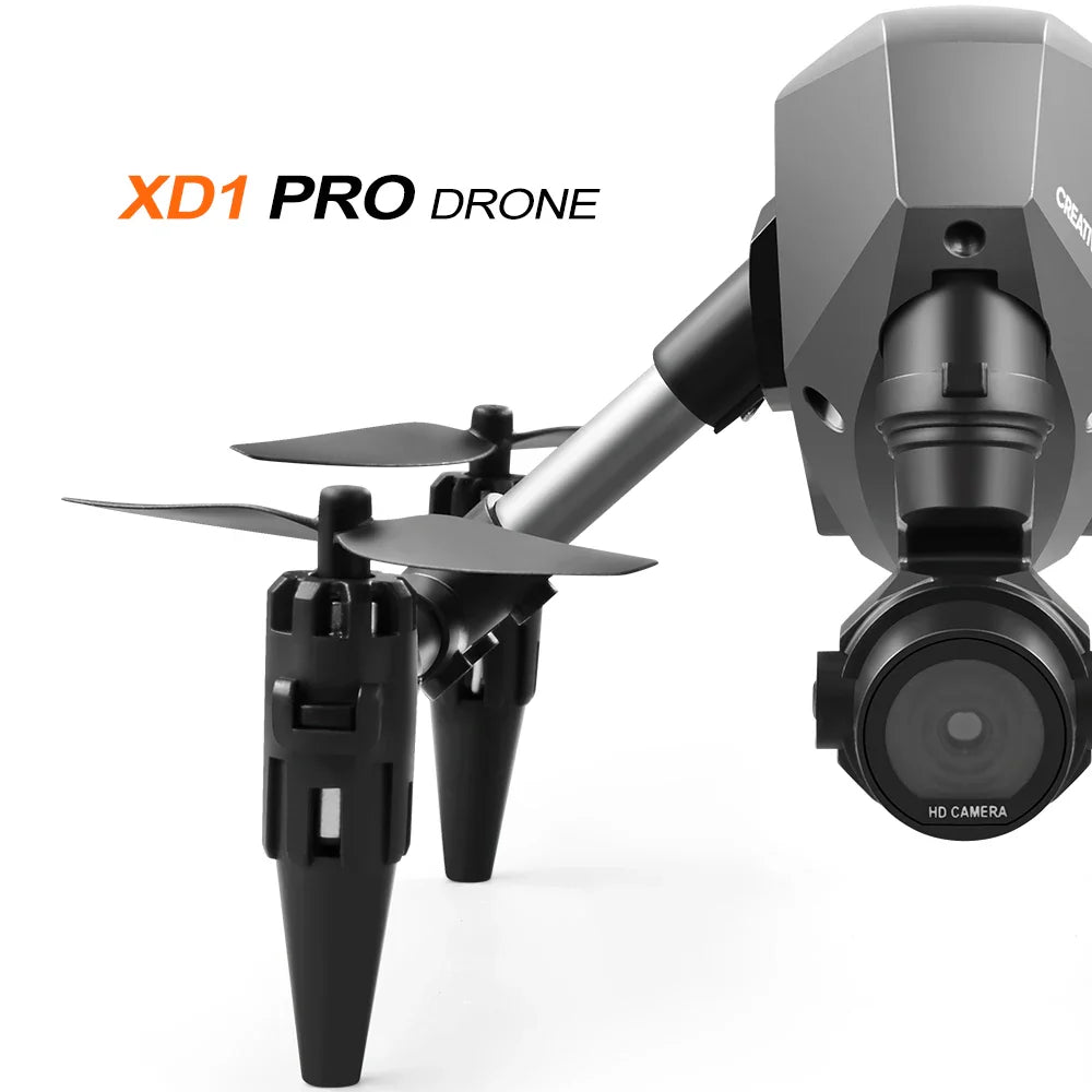Black foldable XD1 mini drone with dual HD cameras and remote controller for aerial photography — view 2