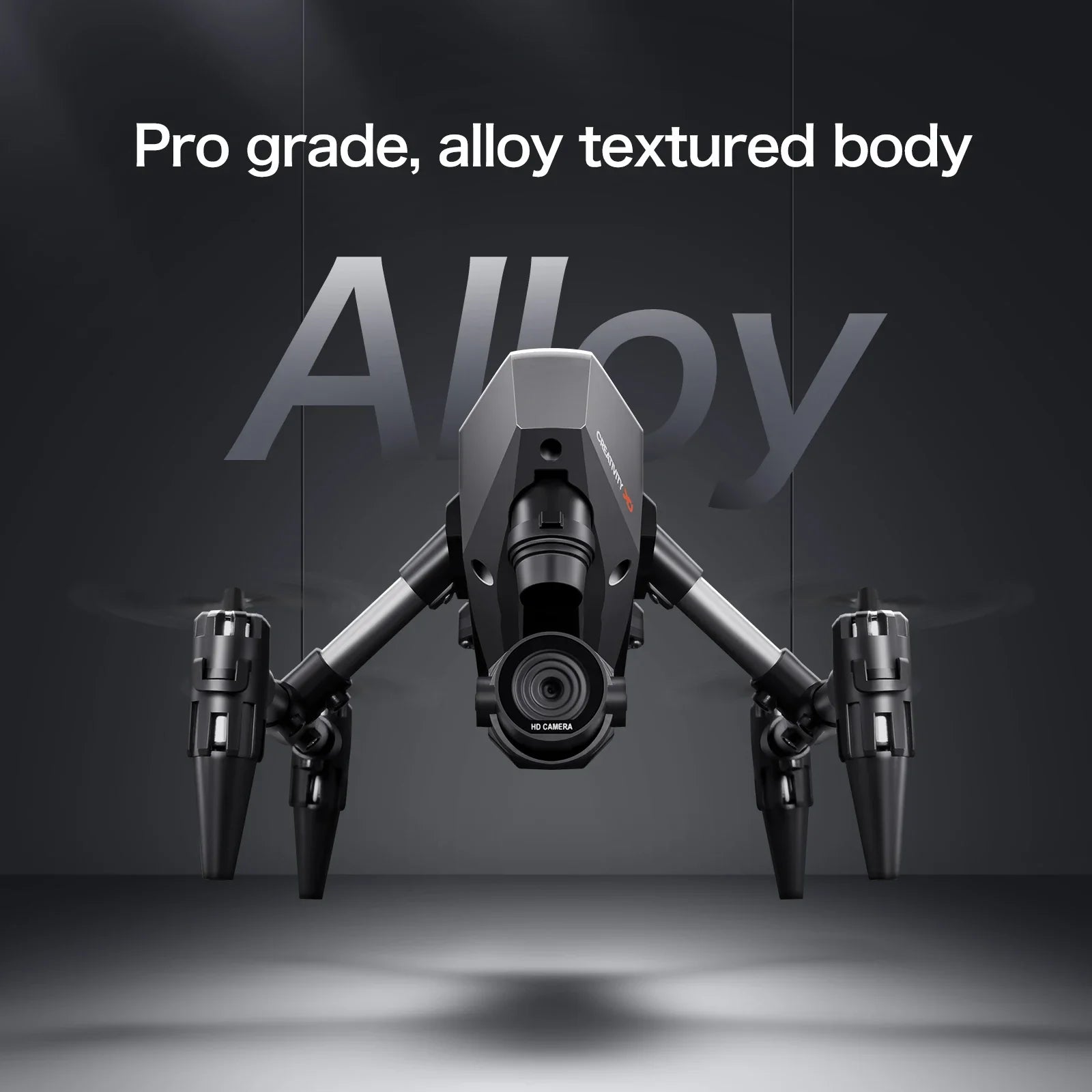 Black foldable XD1 mini drone with dual HD cameras and remote controller for aerial photography — view 3