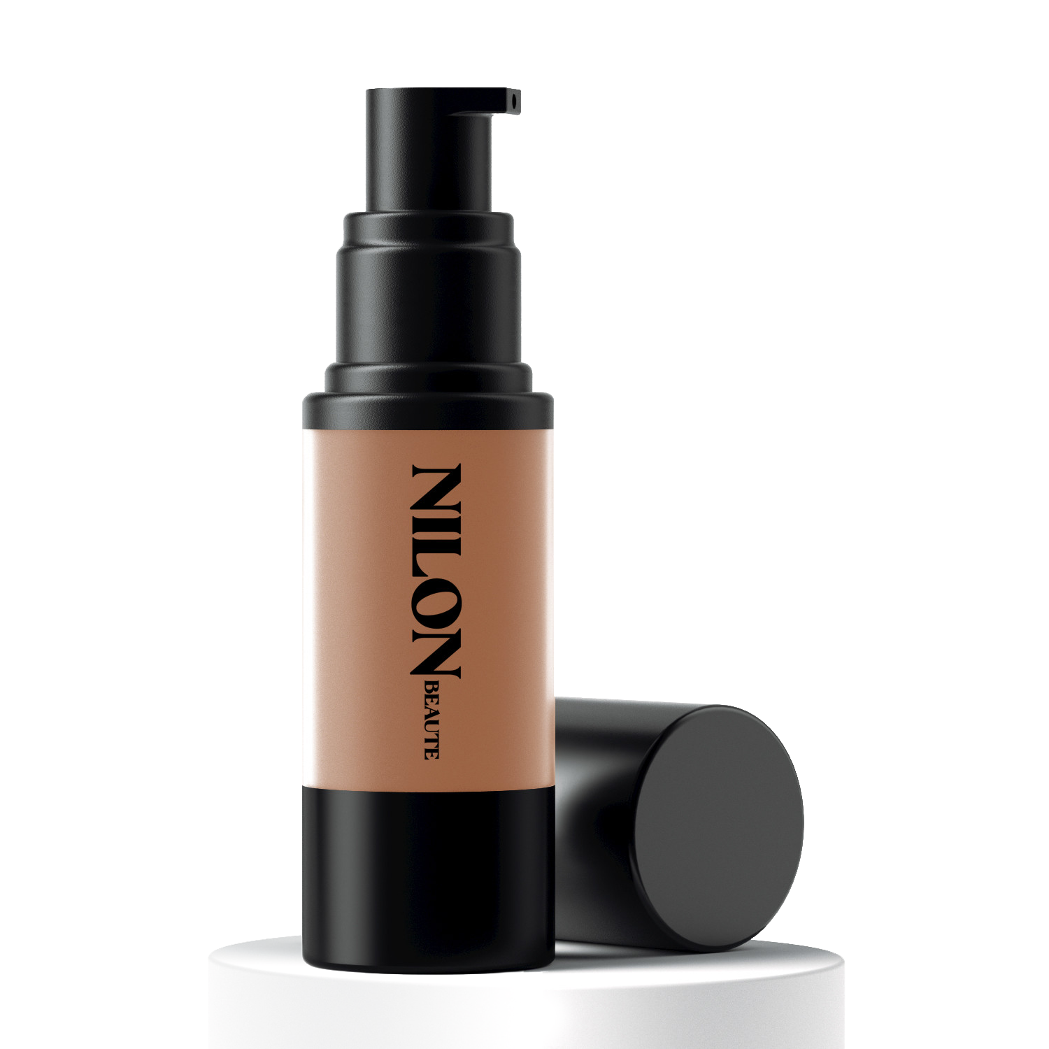 HD Beauty Canvas liquid foundation bottle with a pump dispenser, for a flawless natural finish.