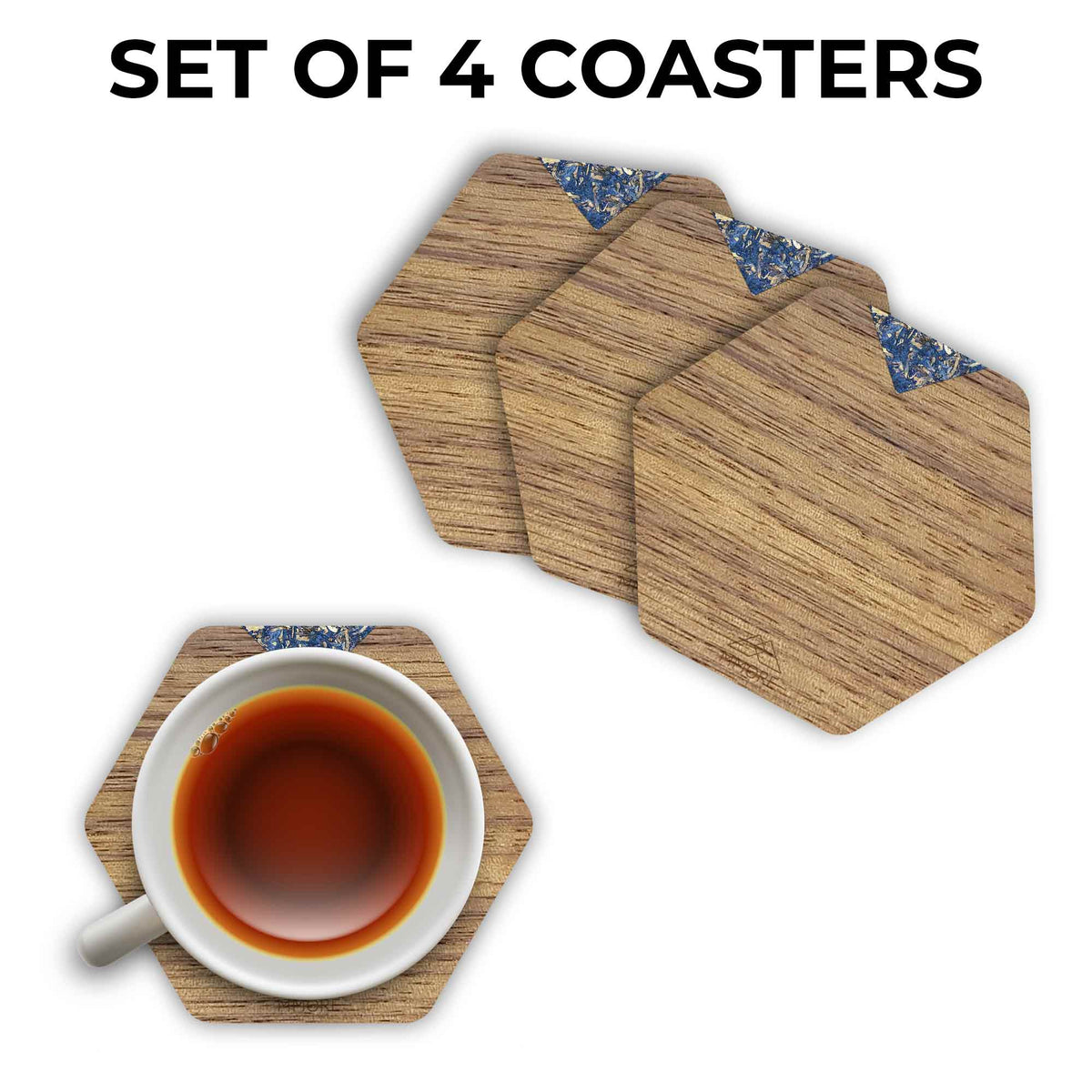 PERSONALIZED Wooden Coasters - American Walnut / Set of 4 Coasters-3