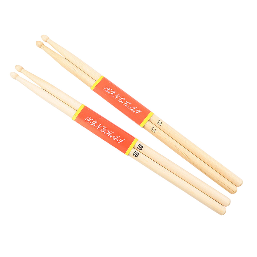 12 pairs of natural maple wood drumsticks with orange accents for acoustic drum sets — view 2