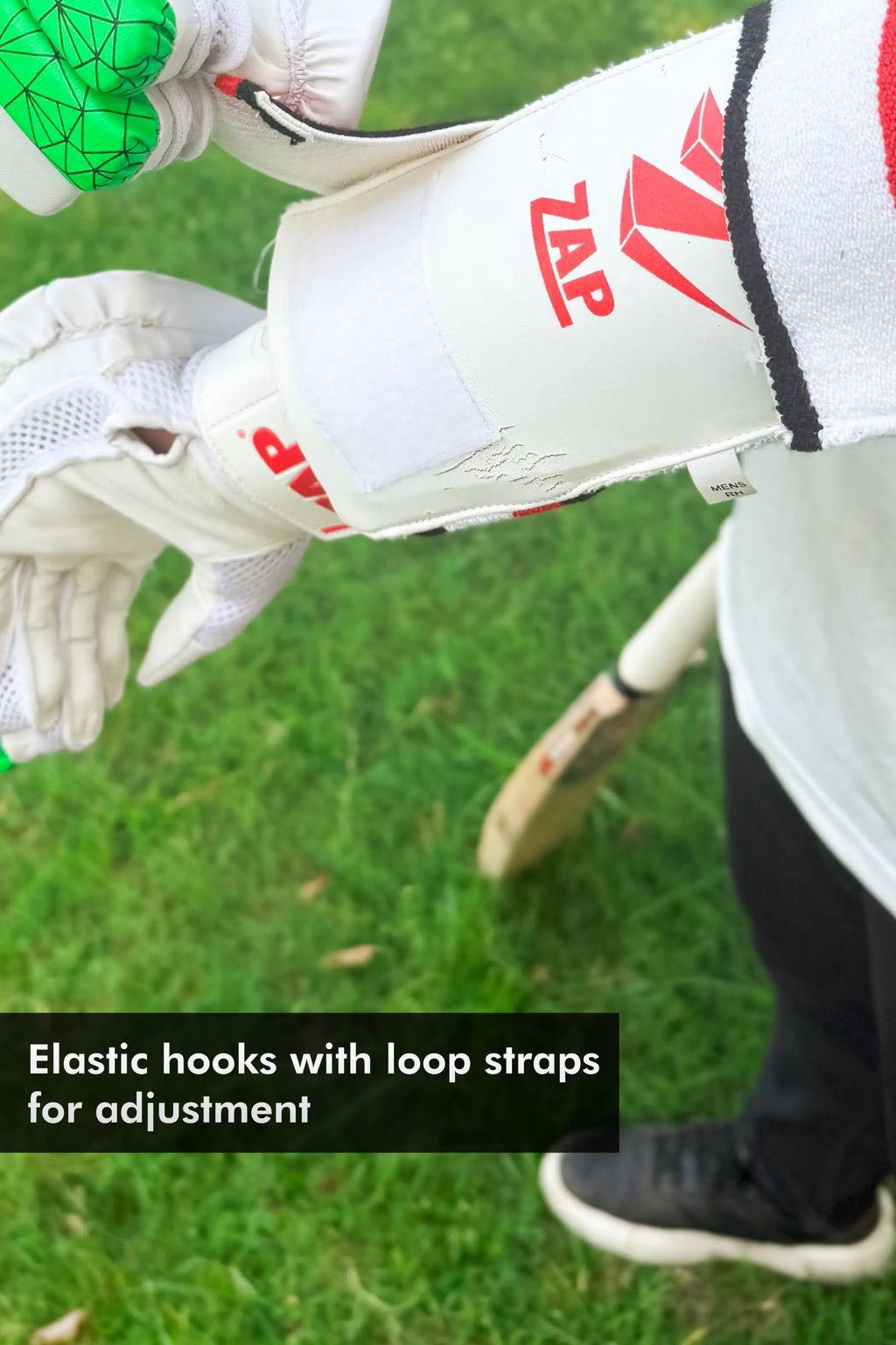 ZAP Club batting elbow guard with elastic straps and lightweight high density foam padding for cricket — view 4