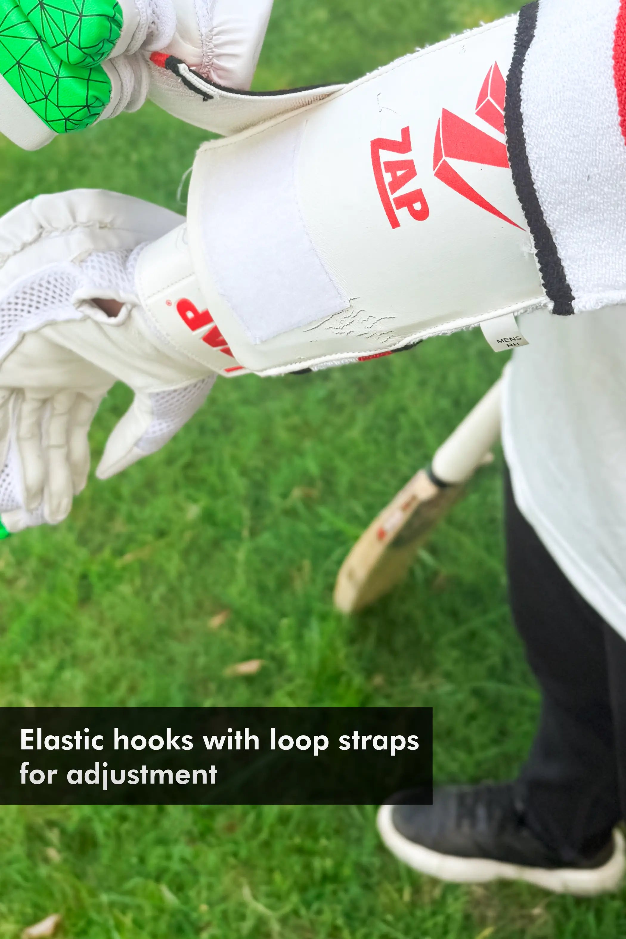 ZAP Club batting elbow guard with elastic straps and lightweight high density foam padding for cricket — view 4