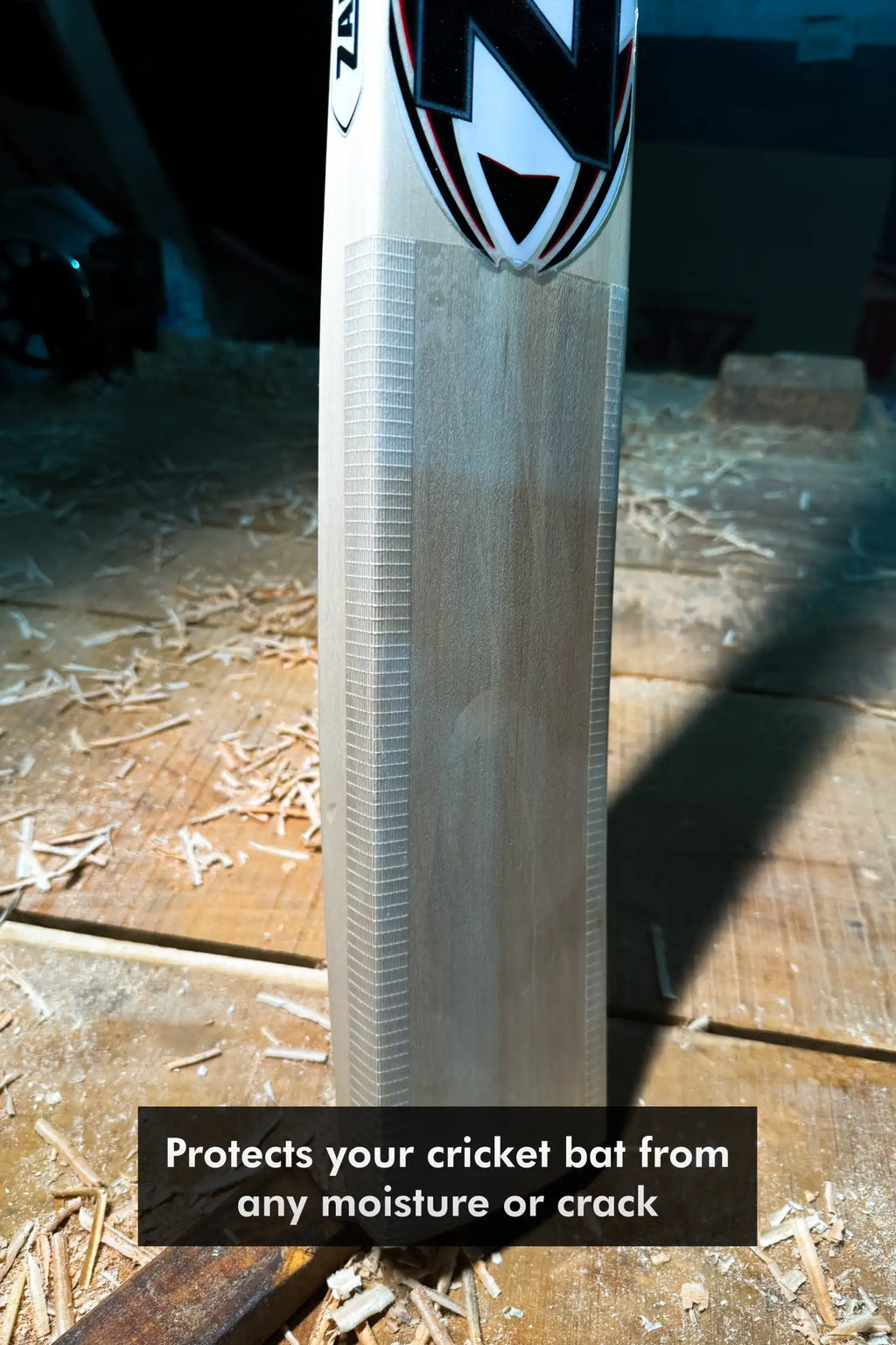 Transparent fiberglass ZAP anti scuff sheet for cricket bat protection and maintenance — view 2