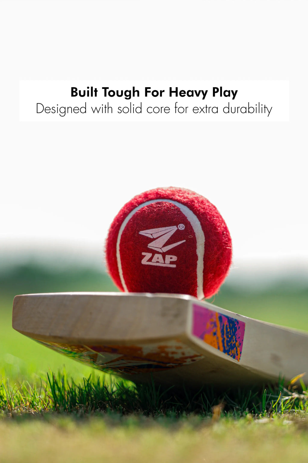 ZAP Supertuff hard tennis ball for cricket training with heavy-duty weather-resistant outer. — view 4
