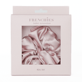 Large pink 100 percent mulberry silk scrunchie for damage free hair styling and secure everyday hold