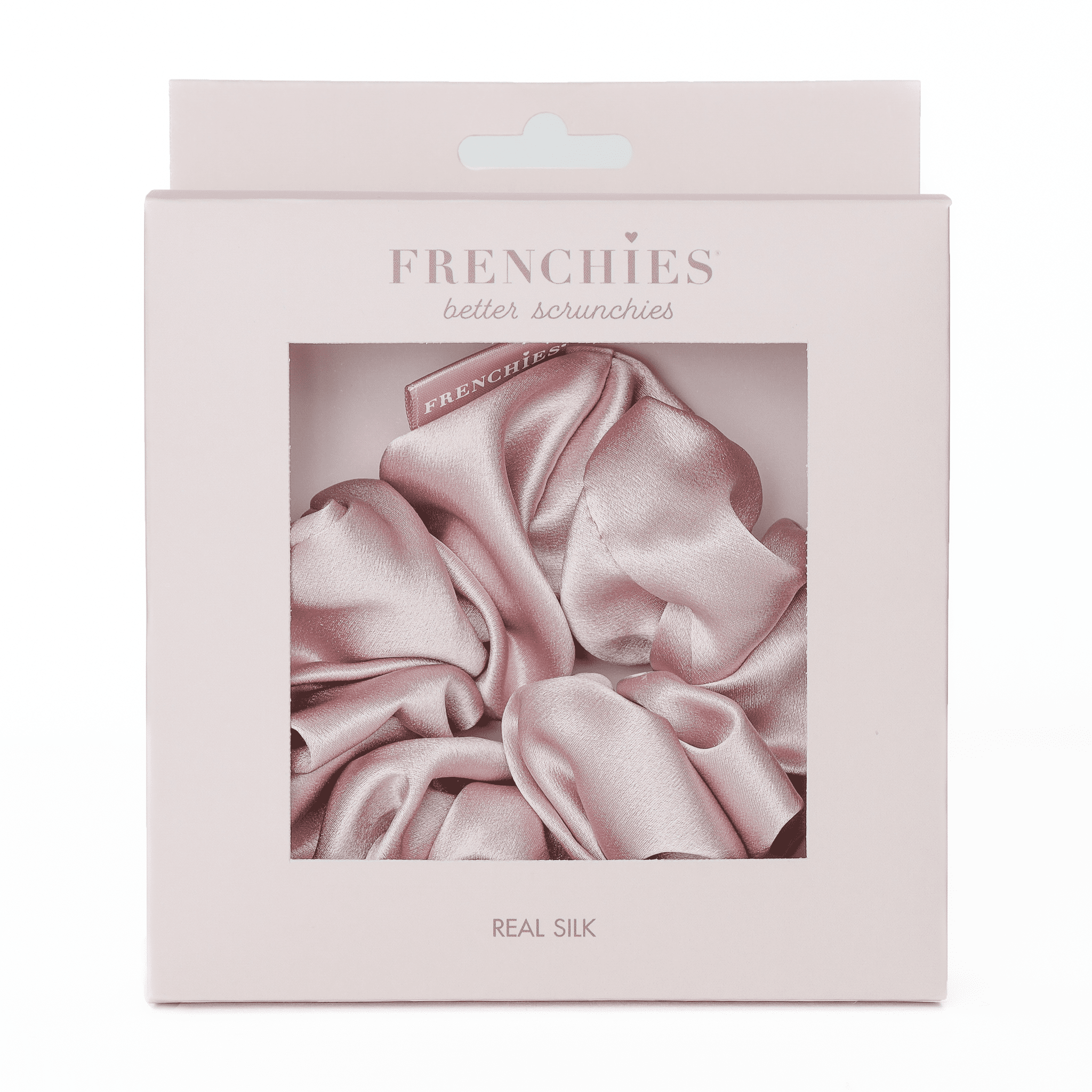 Large pink 100 percent mulberry silk scrunchie for damage free hair styling and secure everyday hold