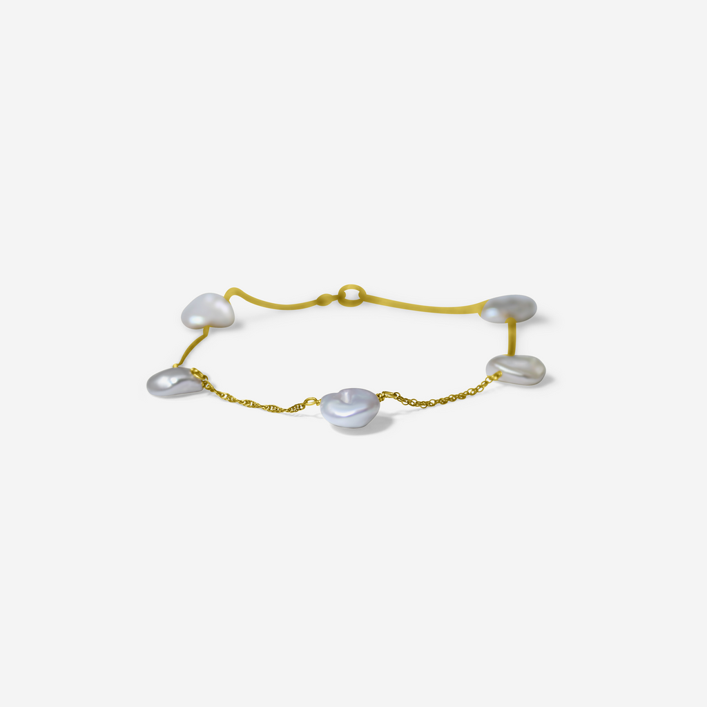 Freshwater Pearl Gold Bracelet | Handmade Fine Jewelry-2