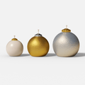 Vintage hammered texture Christmas bauble silicone candle mold with ornament cap details.