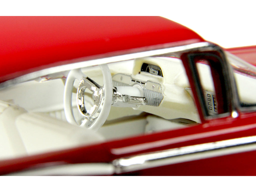 1/43 scale 1960 Mercury Park Lane model car in Signal Red inside clear display case — view 3