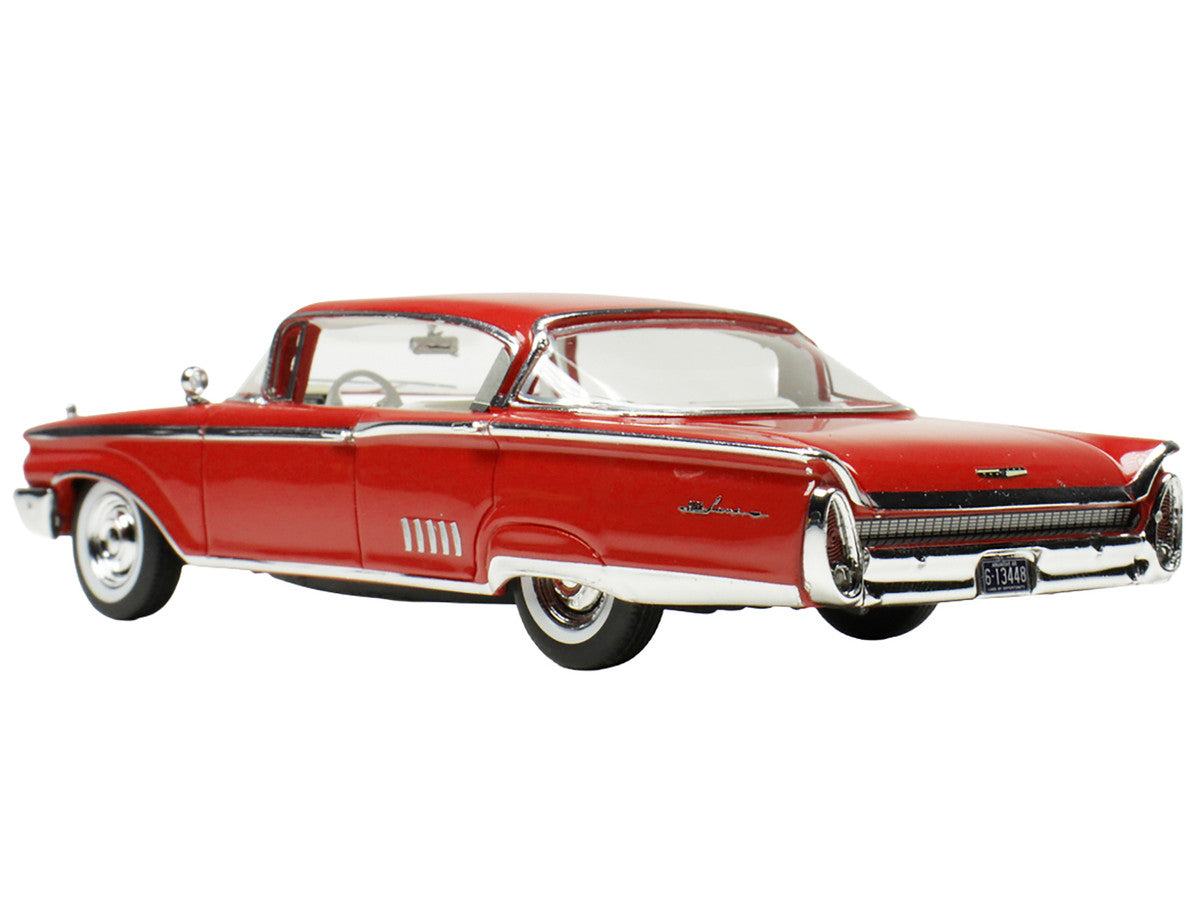 1/43 scale 1960 Mercury Park Lane model car in Signal Red inside clear display case — view 2