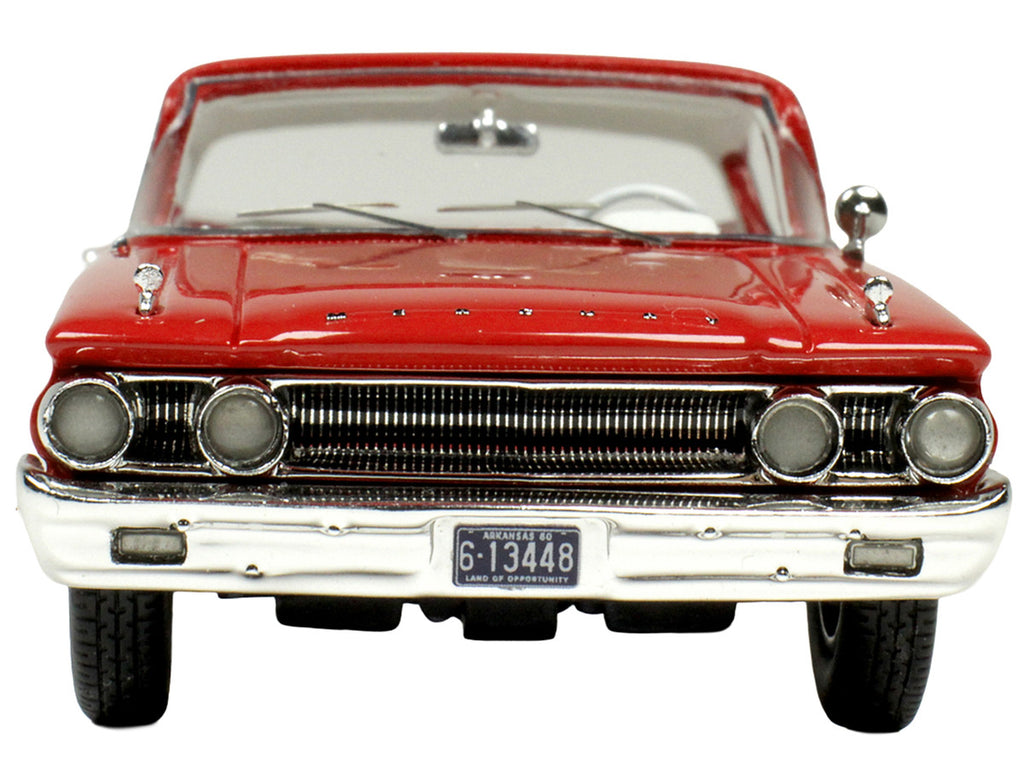 1/43 scale 1960 Mercury Park Lane model car in Signal Red inside clear display case — view 4