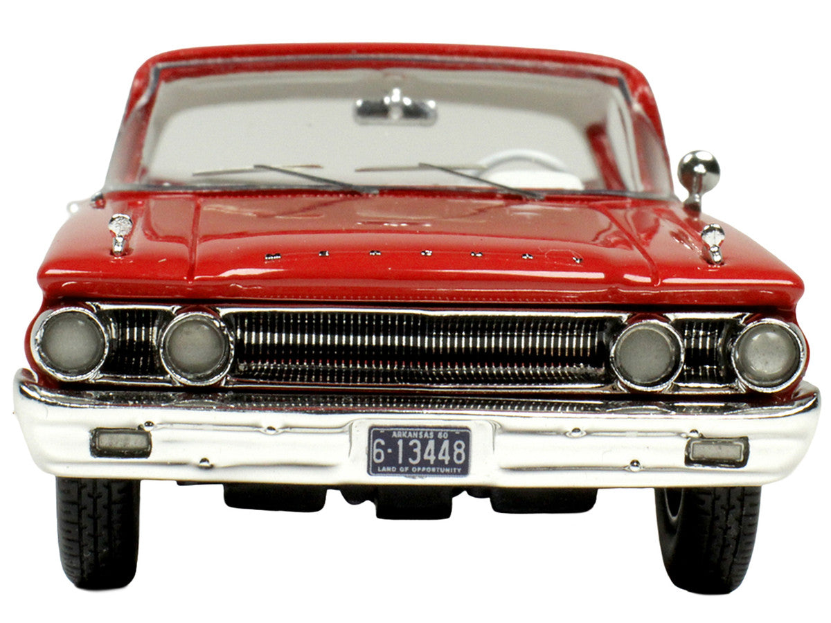 1/43 scale 1960 Mercury Park Lane model car in Signal Red inside clear display case — view 4