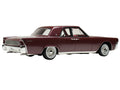 1962 Lincoln Continental 1/43 scale resin model car in royal red metallic with display case