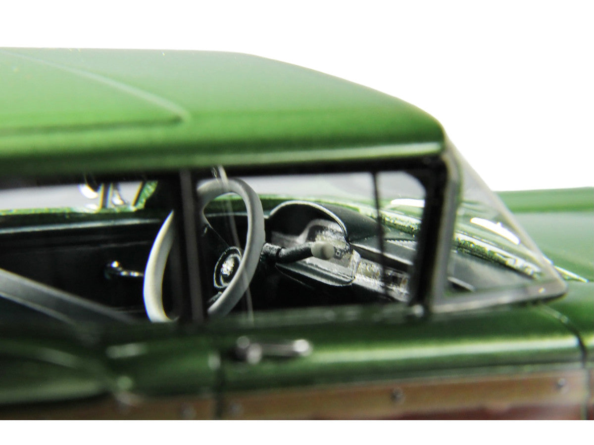 1/43 scale 1959 Ford Country Squire resin model car in Sherwood Green Metallic with woodgrain sides — view 4