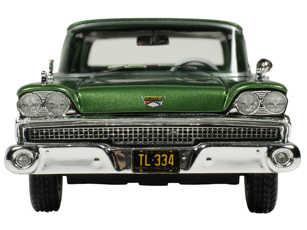1/43 scale 1959 Ford Country Squire resin model car in Sherwood Green Metallic with woodgrain sides — view 3