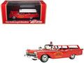 Red and white 1959 Ford Country Squire Fruitland Fire Chief scale resin model car