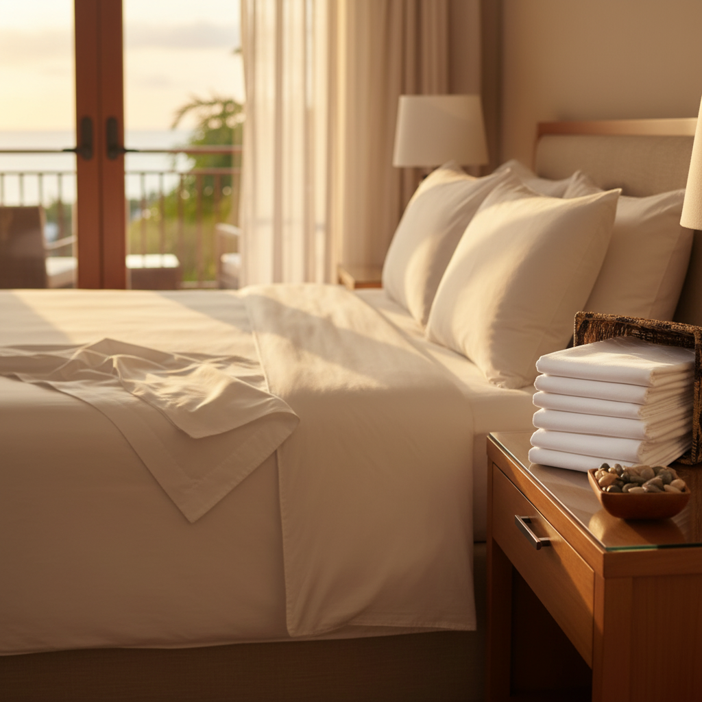 GCP Collection T-300 cotton blend bed linen featuring a smooth sateen weave for luxurious comfort