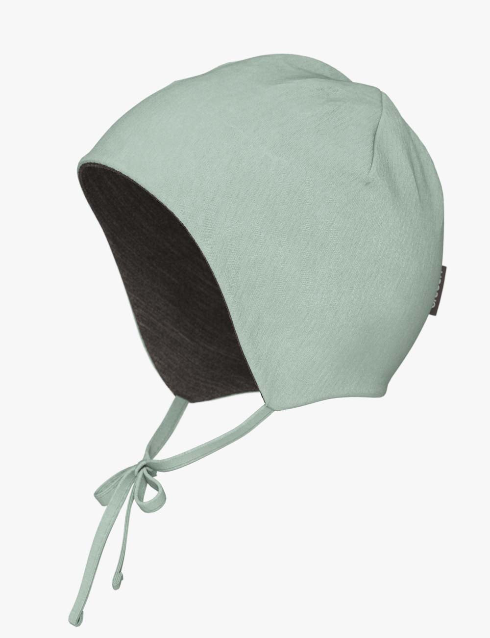 Soft premium merino wool baby hat with functional tie strings for spring and fall weather — view 3