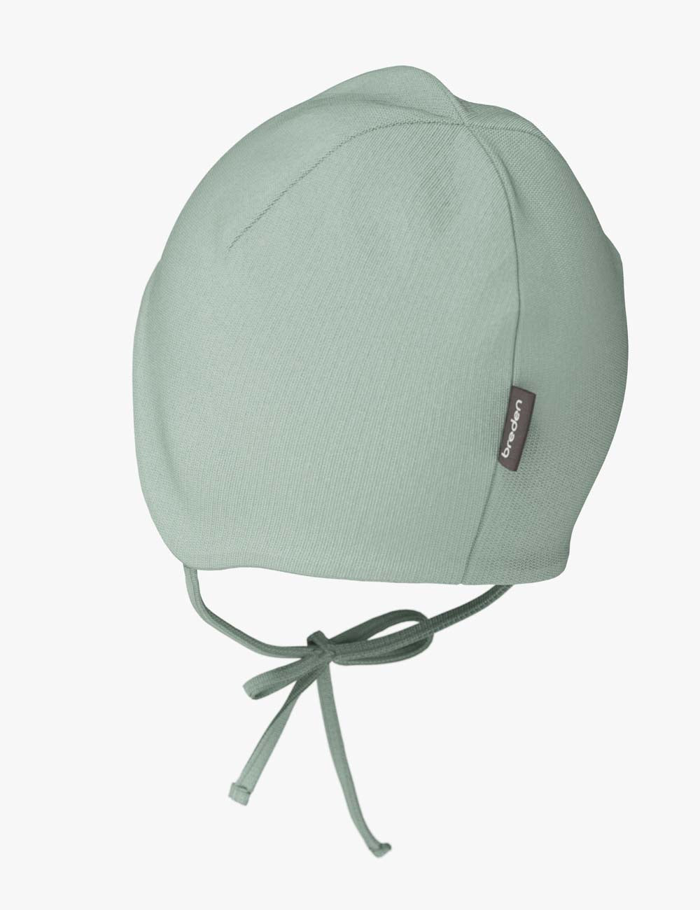 Ribbed cotton baby hat with secure chin ties and ear protection flaps for newborns. — view 5