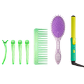 GLISTER "Mini Curls" Travel Styling Set | Clip Curler, Detangling Brush, Comb & Sectioning Clips-0