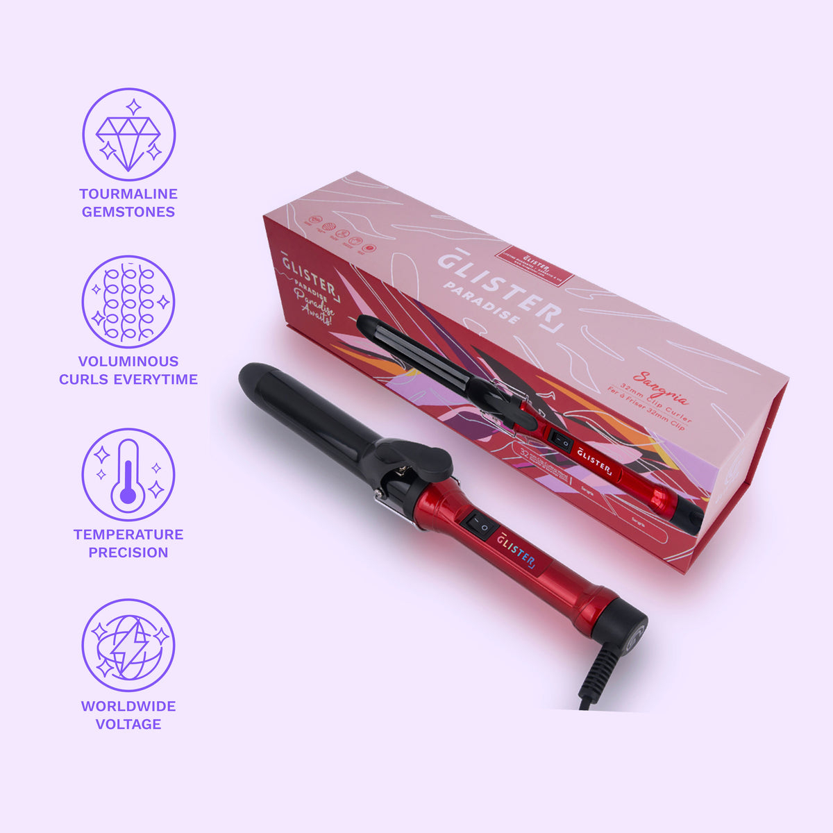 Paradise 32mm Max Volume Clip Curling Wand-1