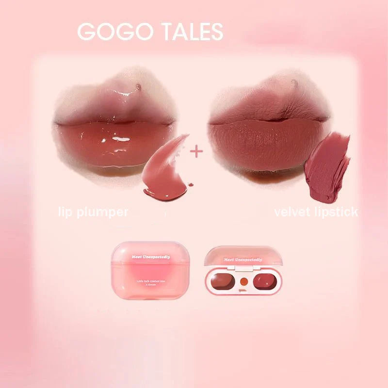 Two tubes of vegan double lip gloss with a high shine mirror finish and precision applicator — view 2