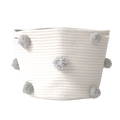 Grey Pom Basket - Medium-0