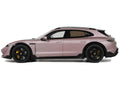 1/18 scale Porsche Taycan Turbo S model car in pink metallic with real rubber tires