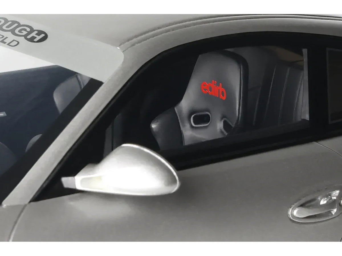 2024 Porsche 911 RWB 1/18 scale model car in silver metallic with a black hood — view 3